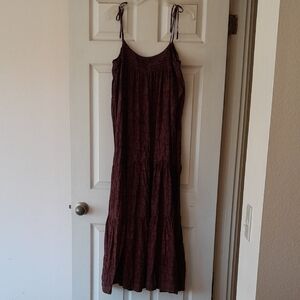 Natalie Martin Dress 100% SILK Melanie Maxi Boho floral spaghetti bow tie ties